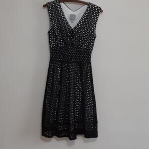 Rabbit Rabbit Rabbit Retro Pin up Jess from New Girl v neck lace dress small